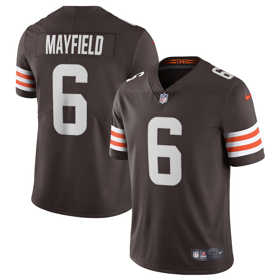 Men Cleveland Browns #6 Baker Mayfield Nike Brown Vapor Limited Player NFL Jersey